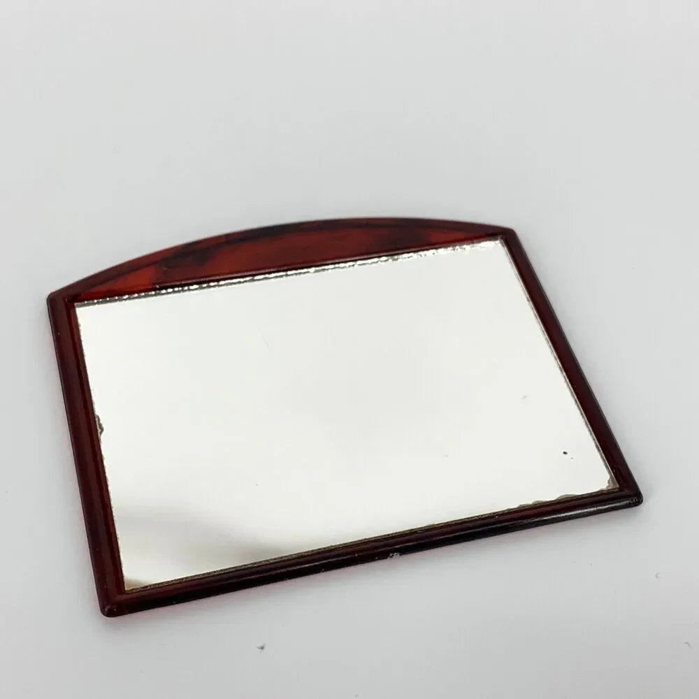 Vintage Etienne Aigner Pocket Mirror Original Plastic Tortoiseshell